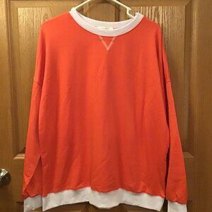 Bright Orange & White Sweatshirt